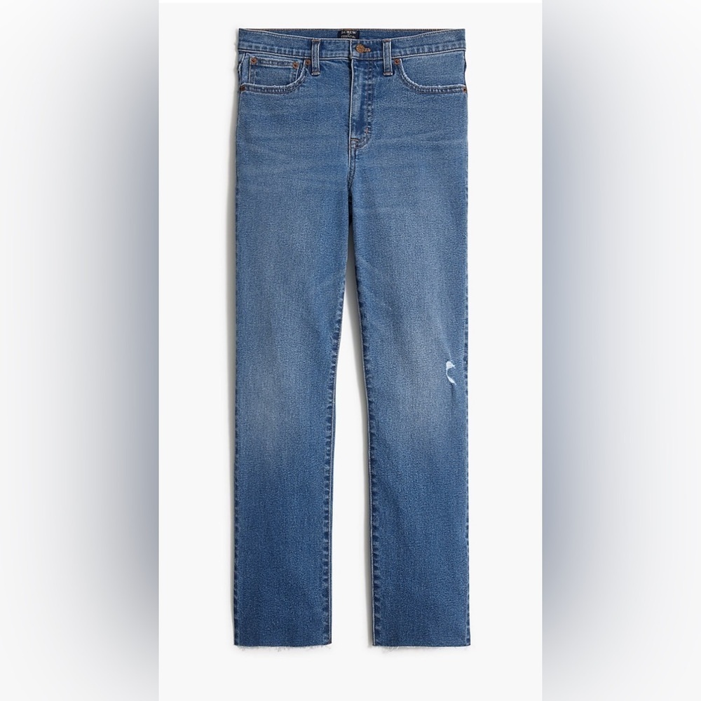 J crew Essential straight jean in all-day stretch CB345 med‎ wash Sz 28